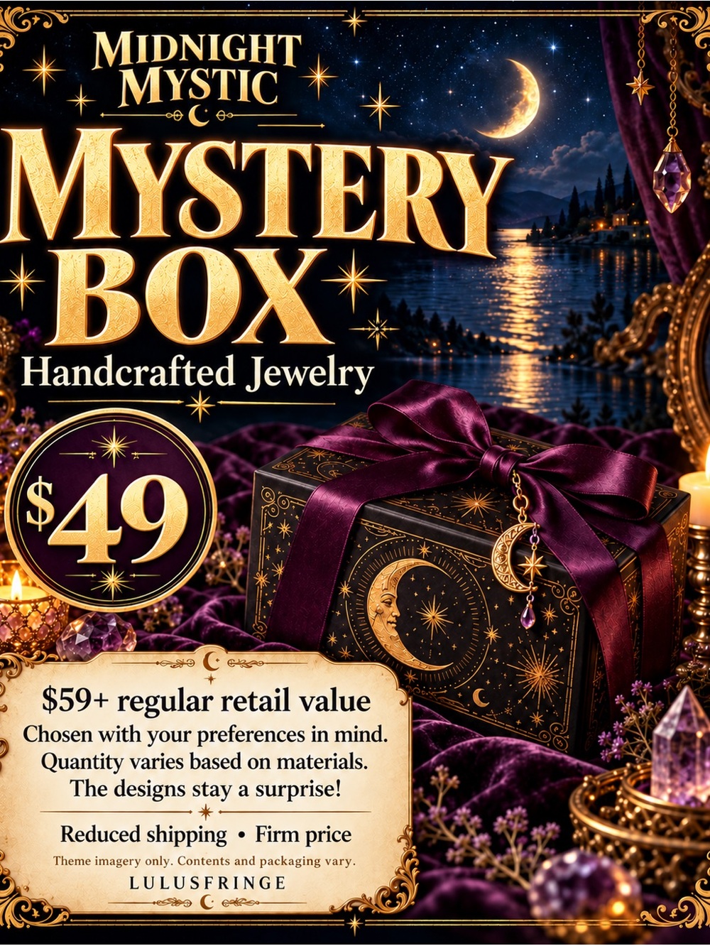 Midnight Mystic Mystery Jewelry Box • Handcrafted Celestial & Witchy Treasures